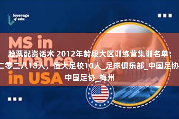 股票配资话术 2012年龄段大区训练营集训名单：深圳二零二八18人，恒大足校10人_足球俱乐部_中国足协_梅州