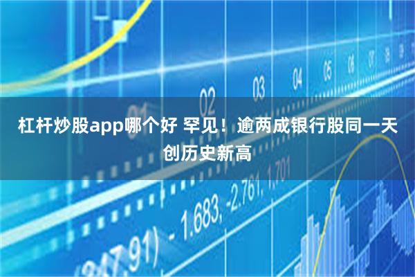 杠杆炒股app哪个好 罕见！逾两成银行股同一天创历史新高